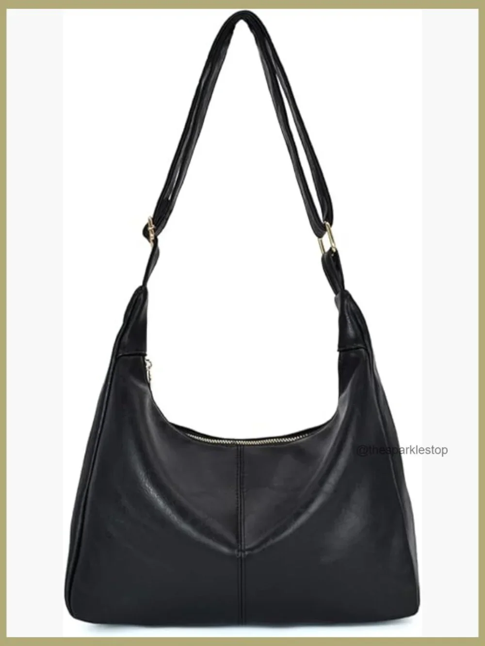 Vegan Leather Hobo Bag Crossbody Shoulder Tote Work Travel with Zipper